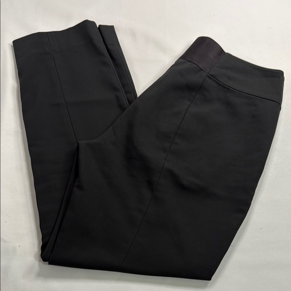 CAbi Black Straight Leg Pants Structured Design